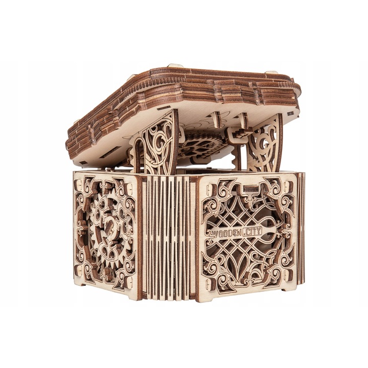 Wooden City 3D пъзел, Мистериозна кутия, 176 части, дърво, кафяв