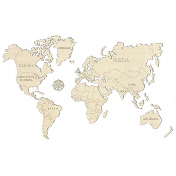 Puzzle 3D din lemn Wooden City Harta lumii, Marime L, 29 piese Puzzle 3D din lemn Wooden City Harta lumii, Marime L, 29 piese