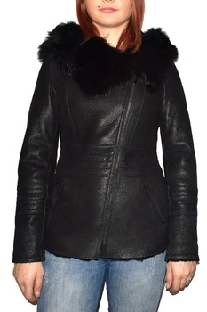 Cojoc dama, din blana naturala, marca Kurban, 7-01-95, negru, Negru, S Cojoc dama, din blana naturala, marca Kurban, 7-01-95, negru, Negru, S