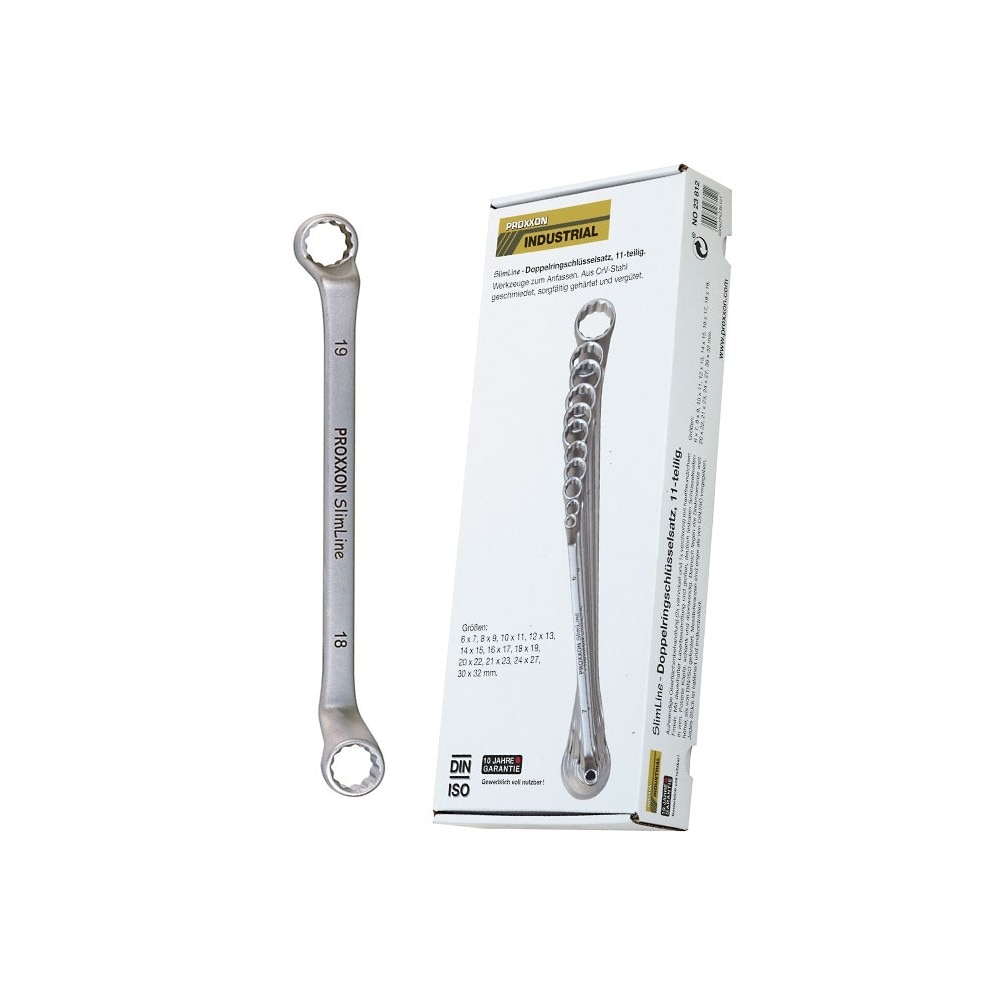 Trusa Proxxon cu chei inelare cotite SlimLine, 11 piese, 23812