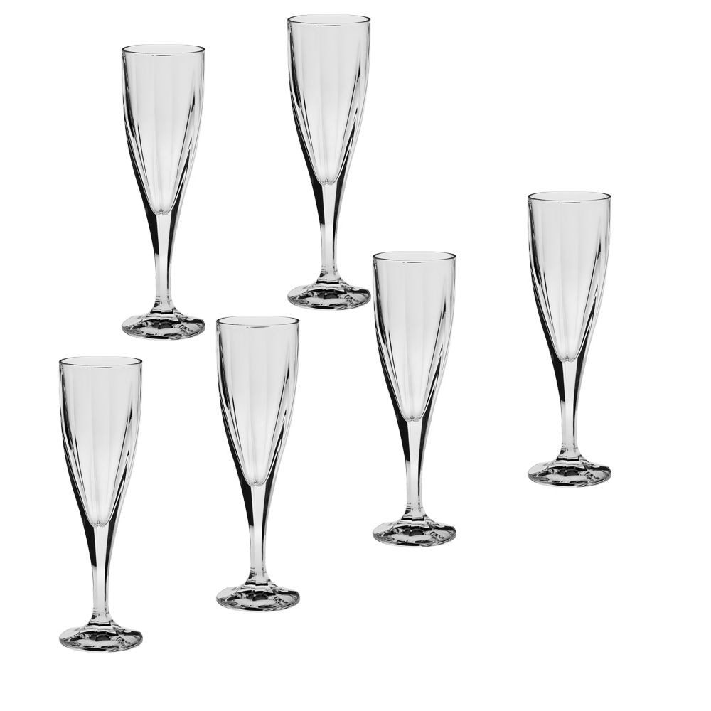 Set de 6 pahare sampanie Victoria 180 ml - Cristal Bohemia