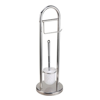 Set Suport +Perie iMK® pentru toaleta , Inox + sticla mata, 20 x 17 x 63 cm Set Suport +Perie iMK® pentru toaleta , Inox + sticla mata, 20 x 17 x 63 cm