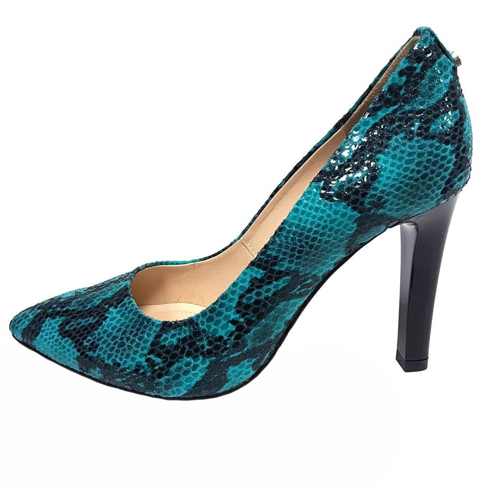 Pantofi dama, din piele naturala, marca Botta, 428-43S-05, turcoaz, Turcoaz