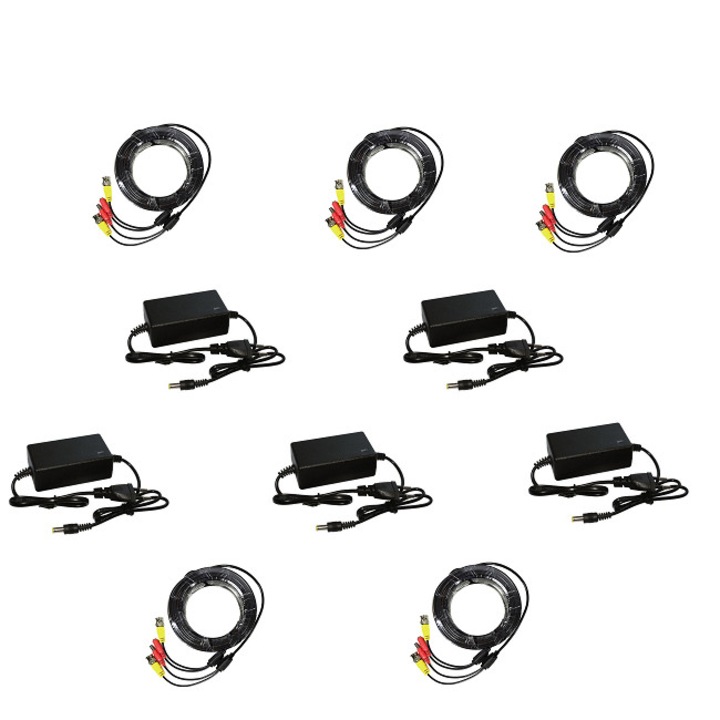 Set-kit accesorii sistem supraveghere 5 camere cu Alimentator 12V 2A + Cablu mufat Play&Plug 10 m