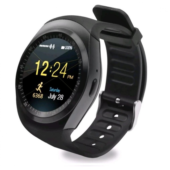 Смарт часовник Smart Wear Y1, сим карта, мемори карта, Черен