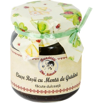 Dulceata de Cirese Rosii cu menta 250g Bunatati din Natura produs 100% natural Dulceata de Cirese Rosii cu menta 250g Bunatati din Natura produs 100% natural