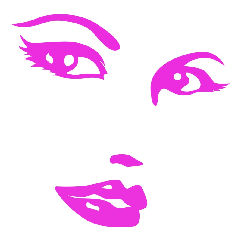 Sticker Decorativ - SMAER - Chip de femeie - 60cm x 60cm - Roz