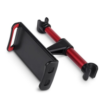 Suport auto pentru telefon IDL cu prindere pe bratele tetierei, Compatibil cu telefoane de la 4 pana la 11 inch, Unghi de rotatie 360 grade, Culoare negru-rosu Suport auto pentru telefon IDL cu prindere pe bratele tetierei, Compatibil cu telefoane de la 4 pana la 11 inch, Unghi de rotatie 360 grade, Culoare negru-rosu
