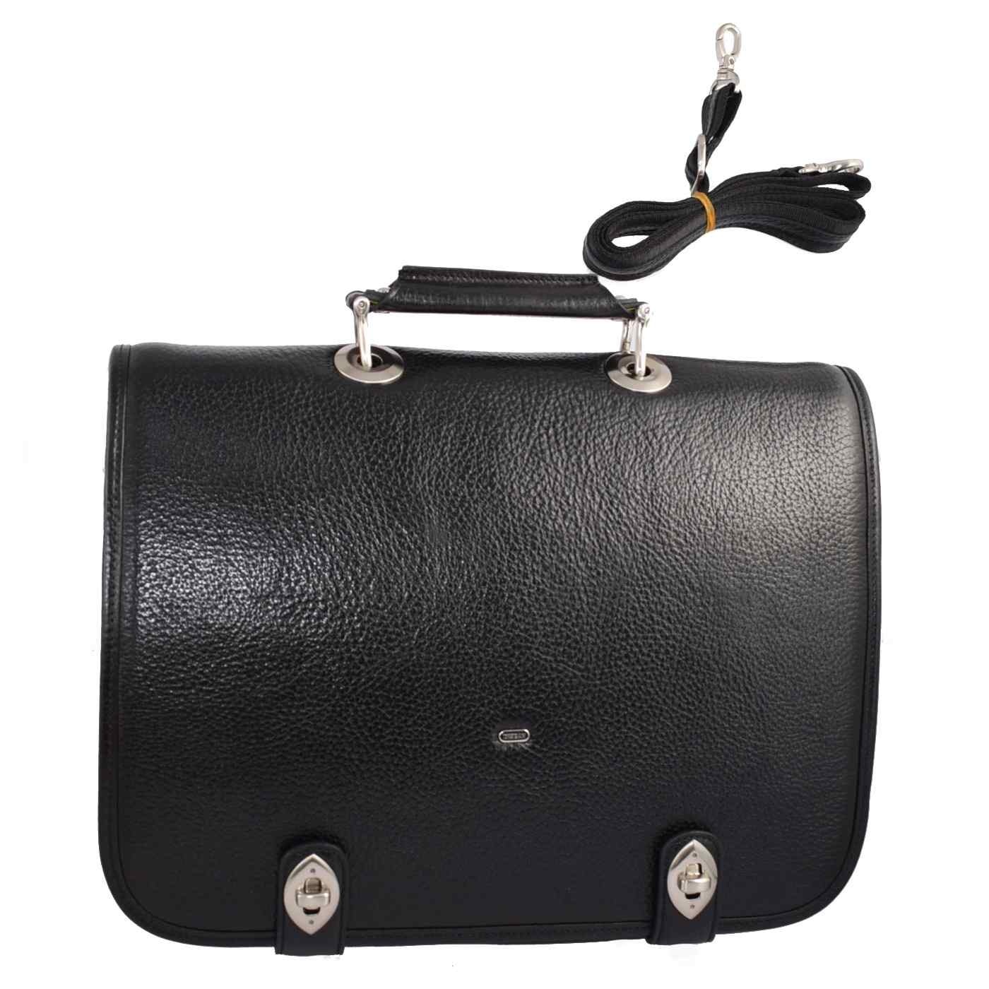 Servieta barbati, din piele naturala, marca Desisan, 318-011-01-26, negru