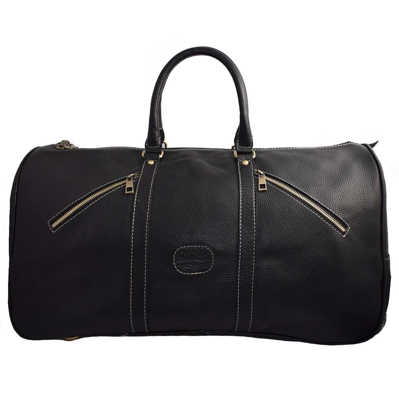 Geanta voiaj, din piele naturala, marca Desisan, 705-18-01-26, negru