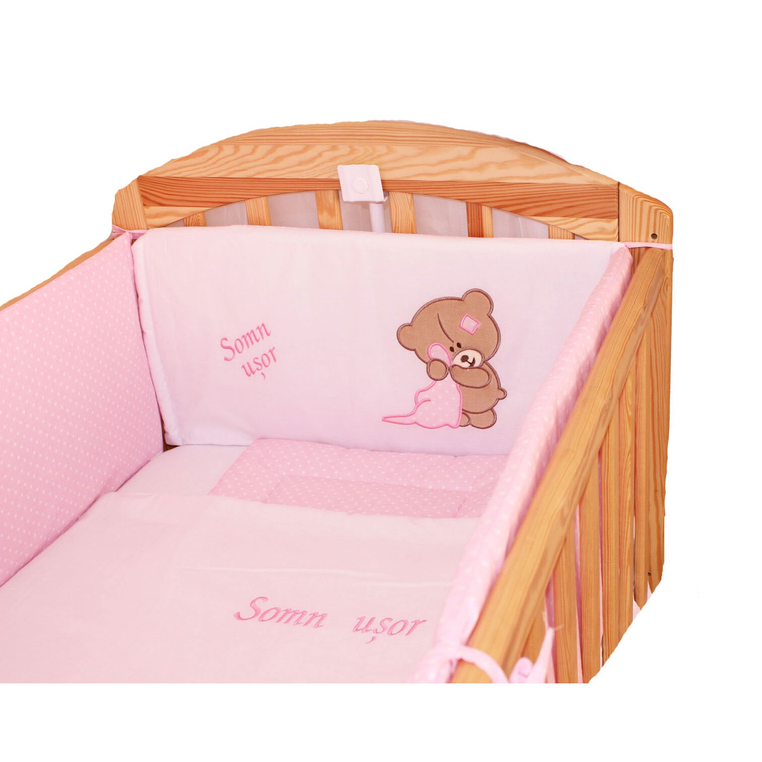 Lenjerie 5 piese, Little Bear, roz, 120x60cm