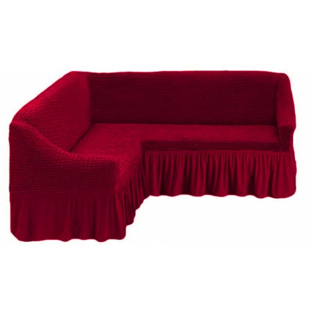 Husa coltar bumbac elasticizat, culoare bordo