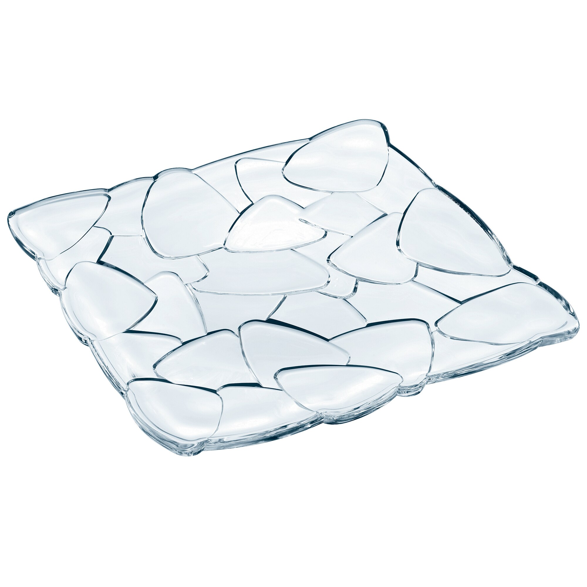 Platou patrat Nachtmann, model Petals, sticla cristalina, 28 cm