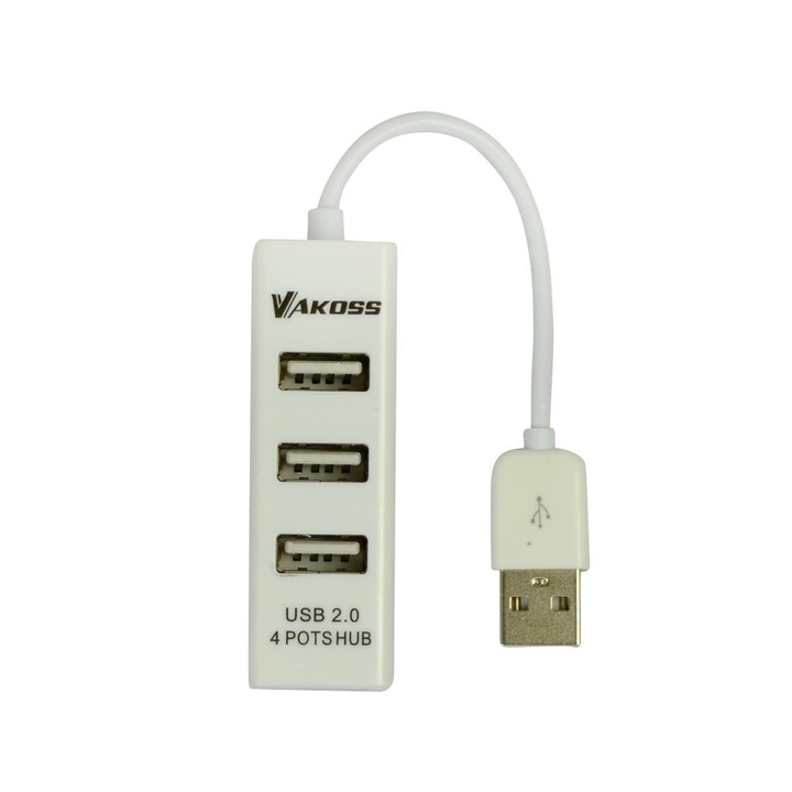 Vakoss TC-234UX fehér 4 portos USB hub