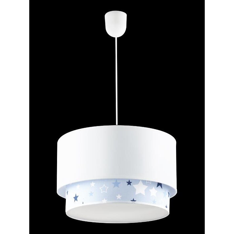 Lampa suspendata Happy Lampex, E27, 1x60 W, Alb/Albastru