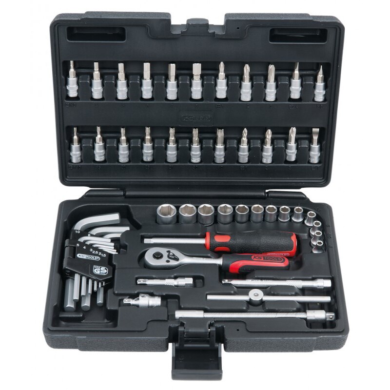 Set chei tubulare, chei hexagonale si biti de 51 bucati, 1/4