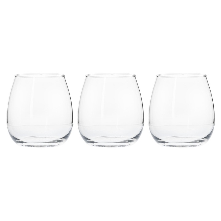 Set 3 pahare apa, sticla, 520ml, "Ducale" - Borgonovo
