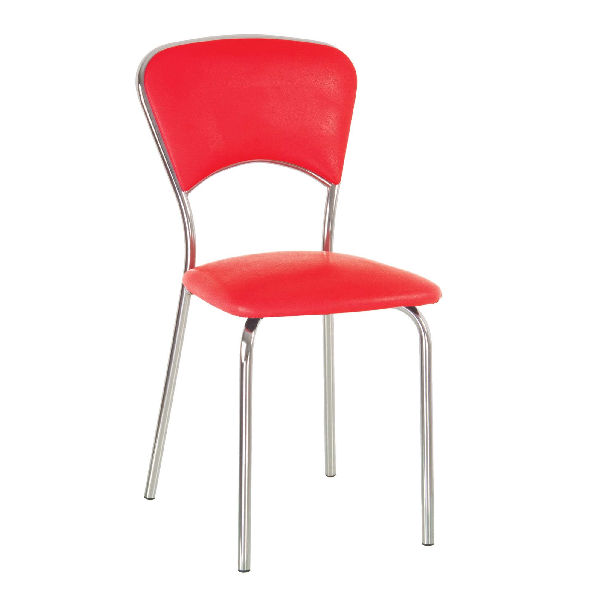 Scaun bucatarie VULKANO Plus, Piele ecologica, Rosu