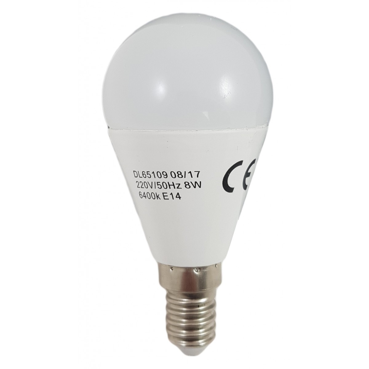 Bec Led Sferic E14, model G45, 8W=60W, 6400K, lumina rece