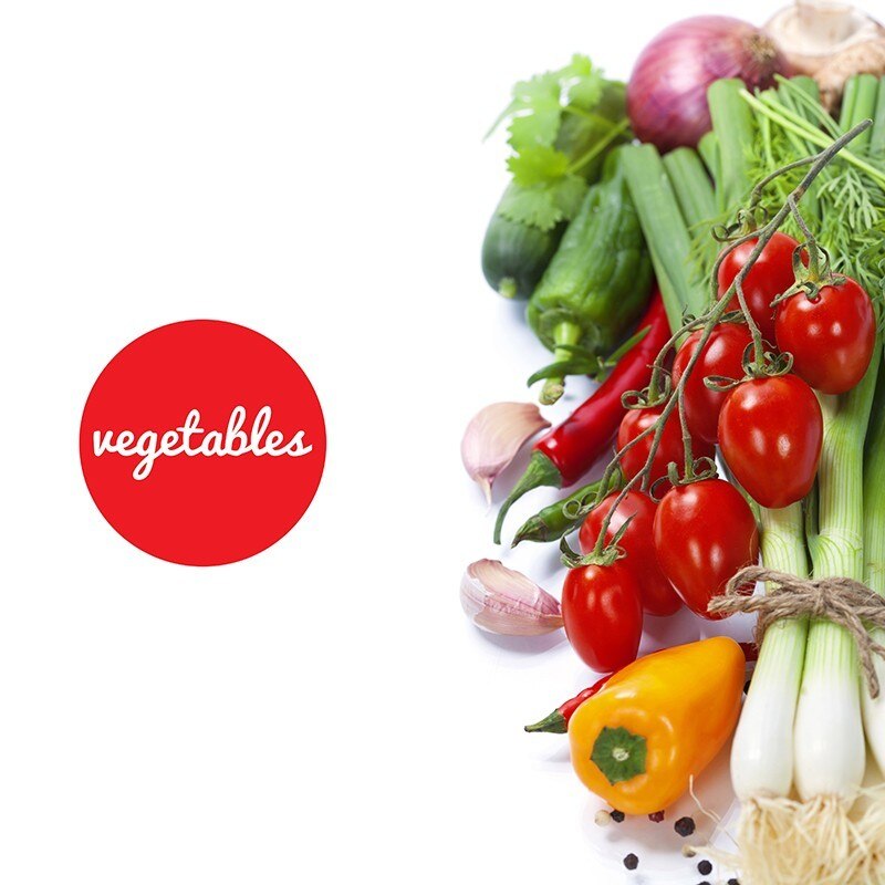 Tablou canvas, produs DekoStore, pentru bucatarie, inramat pe cadru de lemn, print HD, Legume pentru salata, 40x40 cm