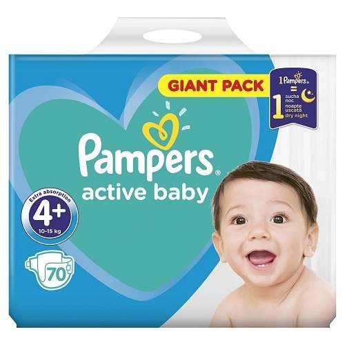 Pampers Giant Pack Active Baby nr.4+ , 70 buc