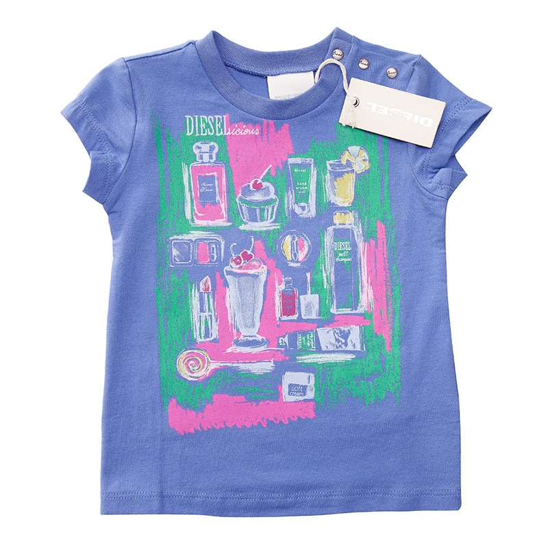 Tricou Diesel, fete, albastru, 9 luni