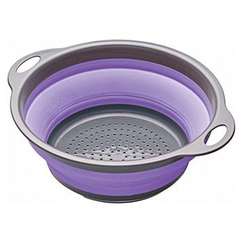 Vas strecuratoare pliabil 24 cm, mov - Kitchen Craft Vas strecuratoare pliabil 24 cm, mov - Kitchen Craft