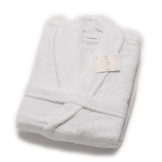 Halat baie Valentini, Bumbac, Alb, M