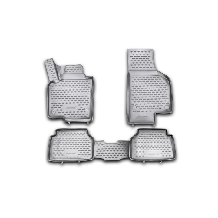 Set covorase cauciuc 3D, negre, tip tavita Premium compatibil VW Tiguan 10/2007-2016