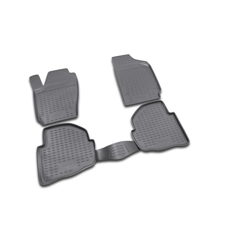 Set covorase cauciuc, negre, tip tavita Premium/personalizat compatibil VW Polo 02/2002-2009