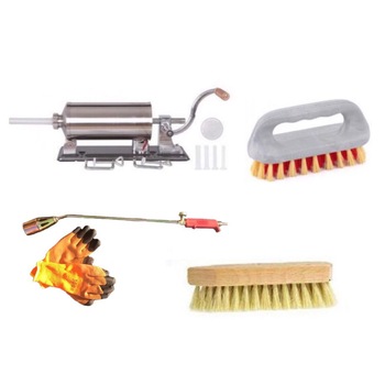 Pachet Aparat de umplut carnati/carnatar, capacitate 4 kg, 4 palnii + Arzator Porc pe gaz + Manusi vatuite + 2 bucati Perie Porc Pachet Aparat de umplut carnati/carnatar, capacitate 4 kg, 4 palnii + Arzator Porc pe gaz + Manusi vatuite + 2 bucati Perie Porc