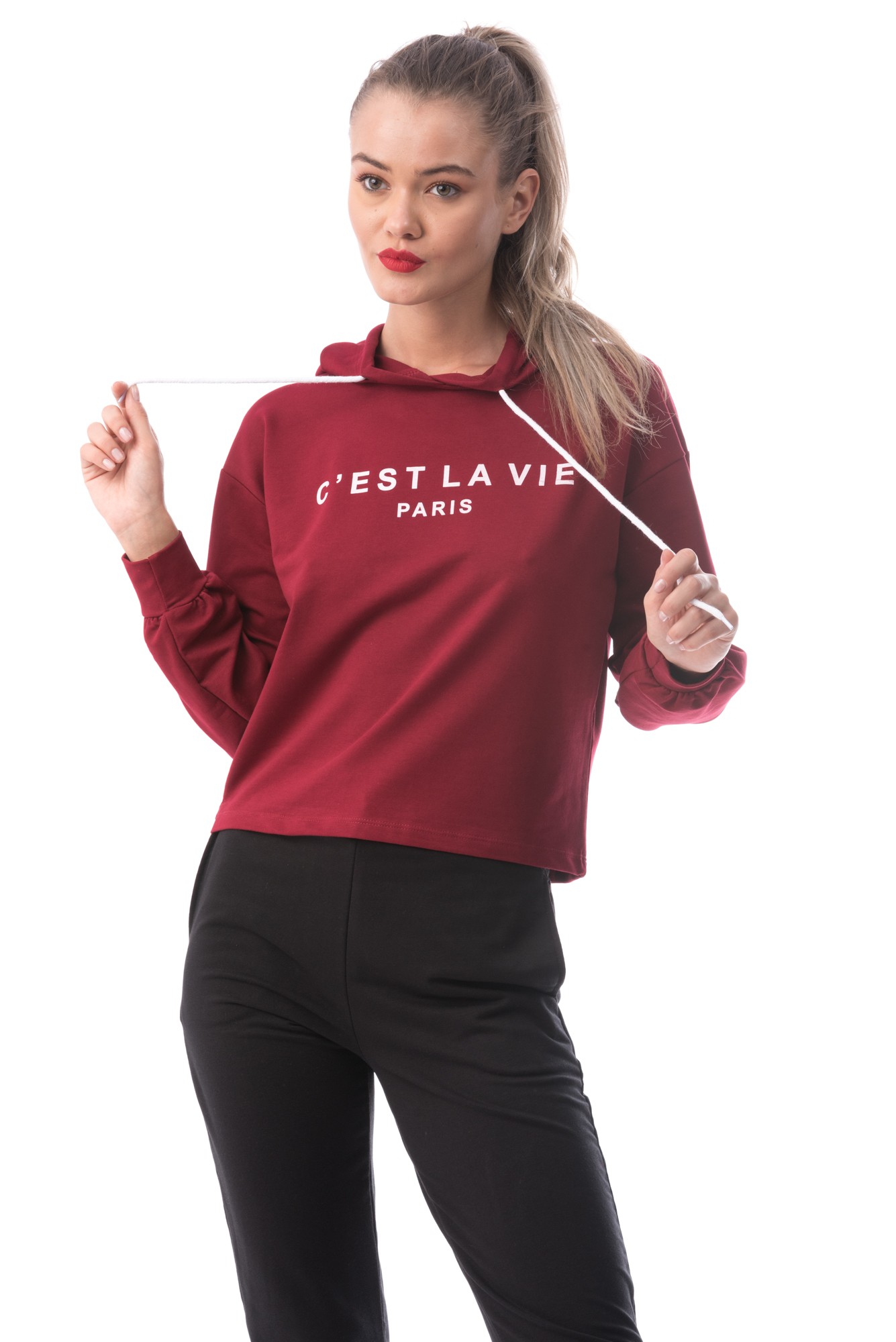 Hanorac In Paris, grena, bumbac, Grena