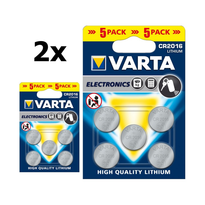 Професионална батерия Varta CR2016 6016 Комплект 2x Блистери