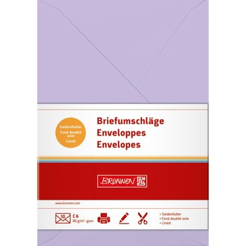 Set 10 plicuri gumate mov deschis C6 114x162 mm Brunnen Set 10 plicuri gumate mov deschis C6 114x162 mm Brunnen