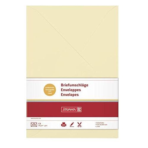 Set 10 plicuri gumate chamois C5 162x229 mm Brunnen