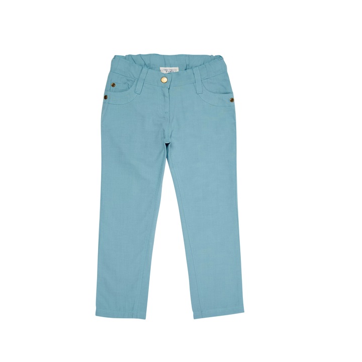 Pantaloni Reba "Pe malul marii", bumbac organic, albastru deschis, 2 - 3 ani, copii