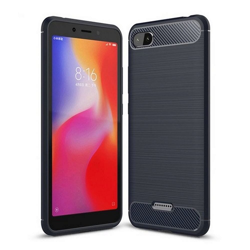 Husa Antisoc Carbon pentru Xiaomi Redmi 6A, Albastru