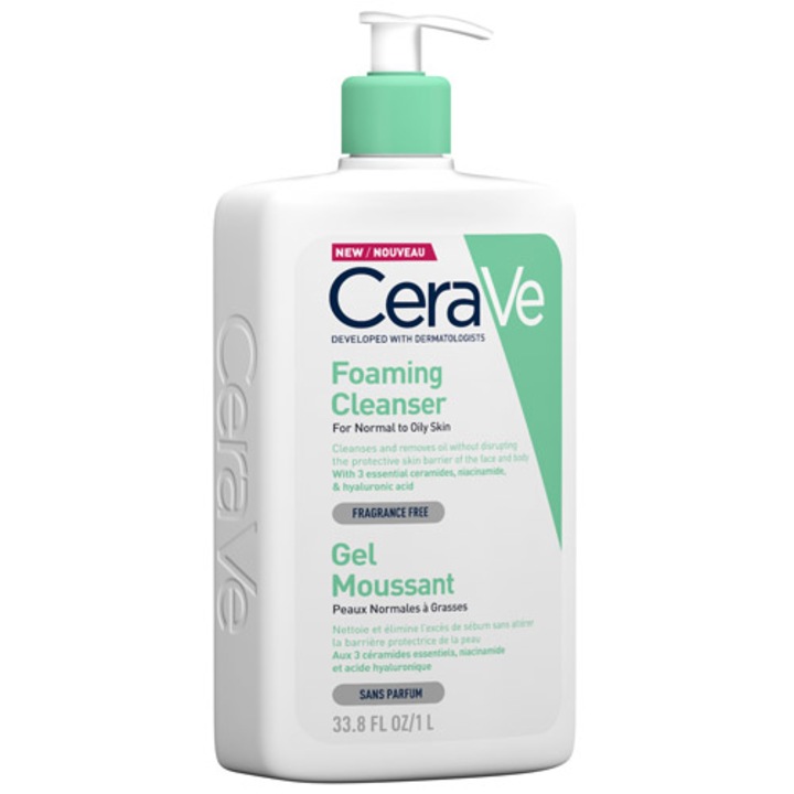 Гел за почистване CeraVe за нормална/смесена кожа, 1000 мл