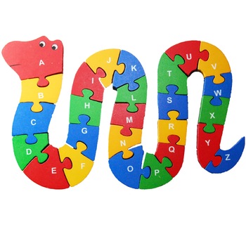 Puzzle Sarpe lemn, 26 buc Puzzle Sarpe lemn, 26 buc