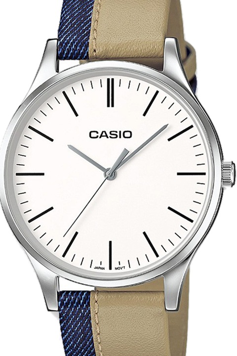 Casio, Часовник с кожена каишка, Кафяв/Тъмносин