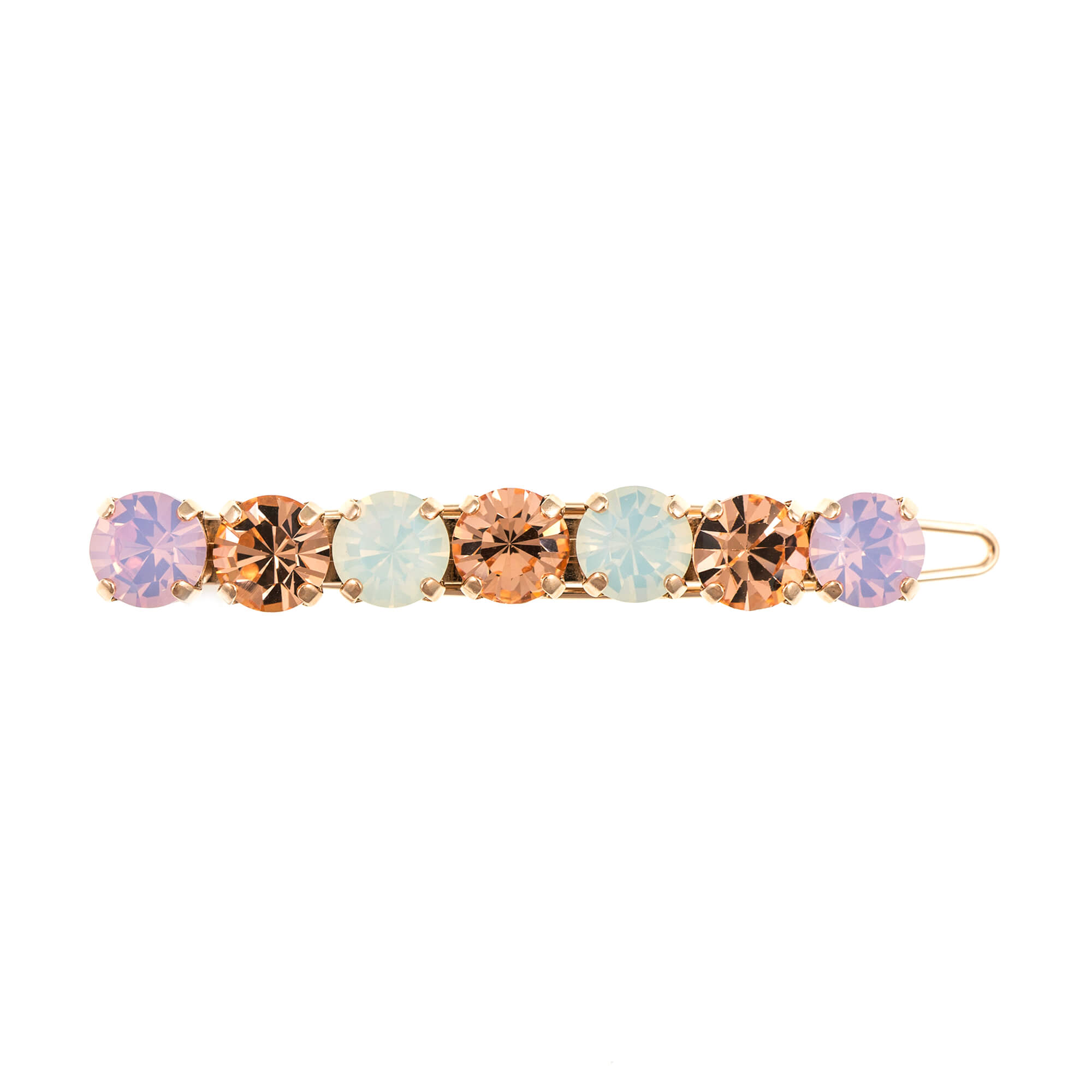 Agrafa de par placata cu Aur roz de 24K, Cristale, Tiara Day by Roxannes - Mariana Jewellery, Alb/Roze 9252-2333RG