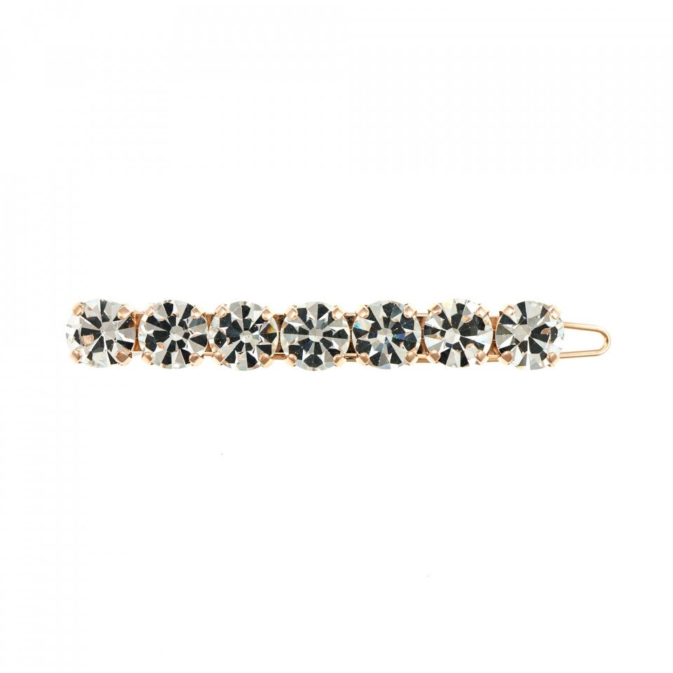 Agrafa de par placata cu Aur roz de 24K, Cristale Swarovski, On a Clear Day by Roxannes - Mariana Jewellery, Cristal Transparent 9252-001RG