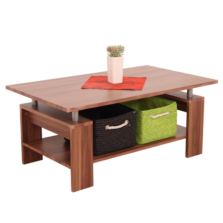 Masuta Living/cafea, Nuc deschis/argintiu, 100x60x44cm, Bortis Impex