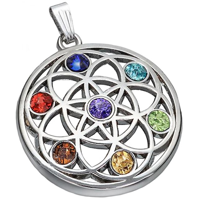 Pandantiv dama, rotund, multicolor, 3 cm diametru