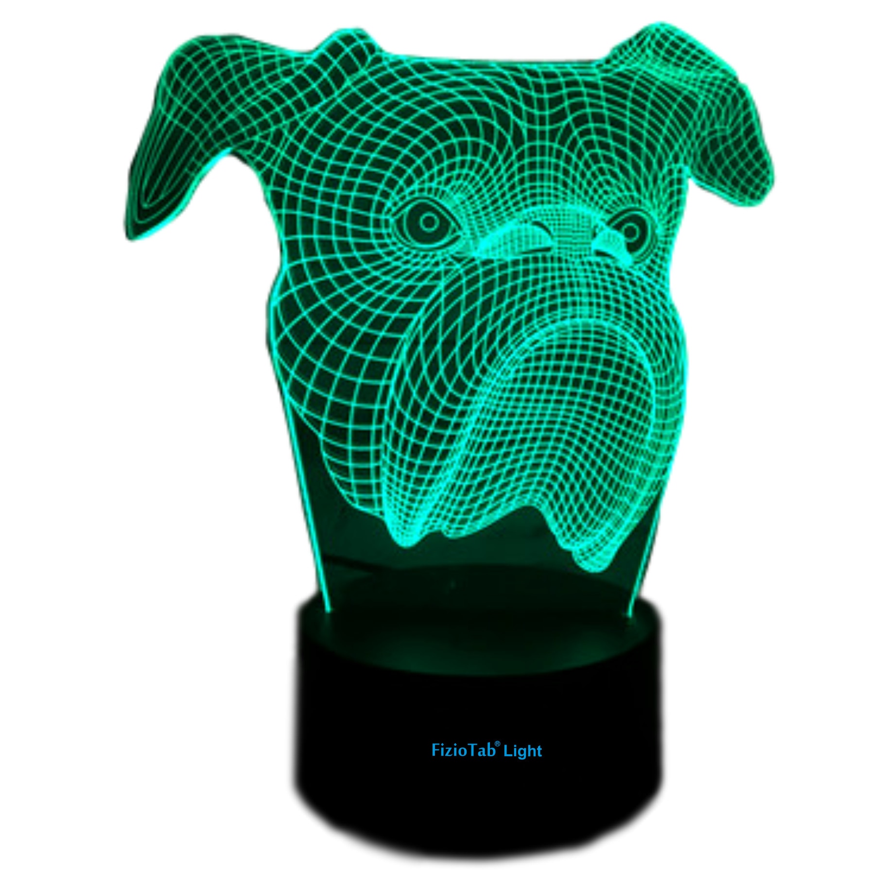 Lampa De Veghe 3D LED Bulldog, FizioTab® Light, 7 Culori, Lumina Ambientala, Alimentare USB