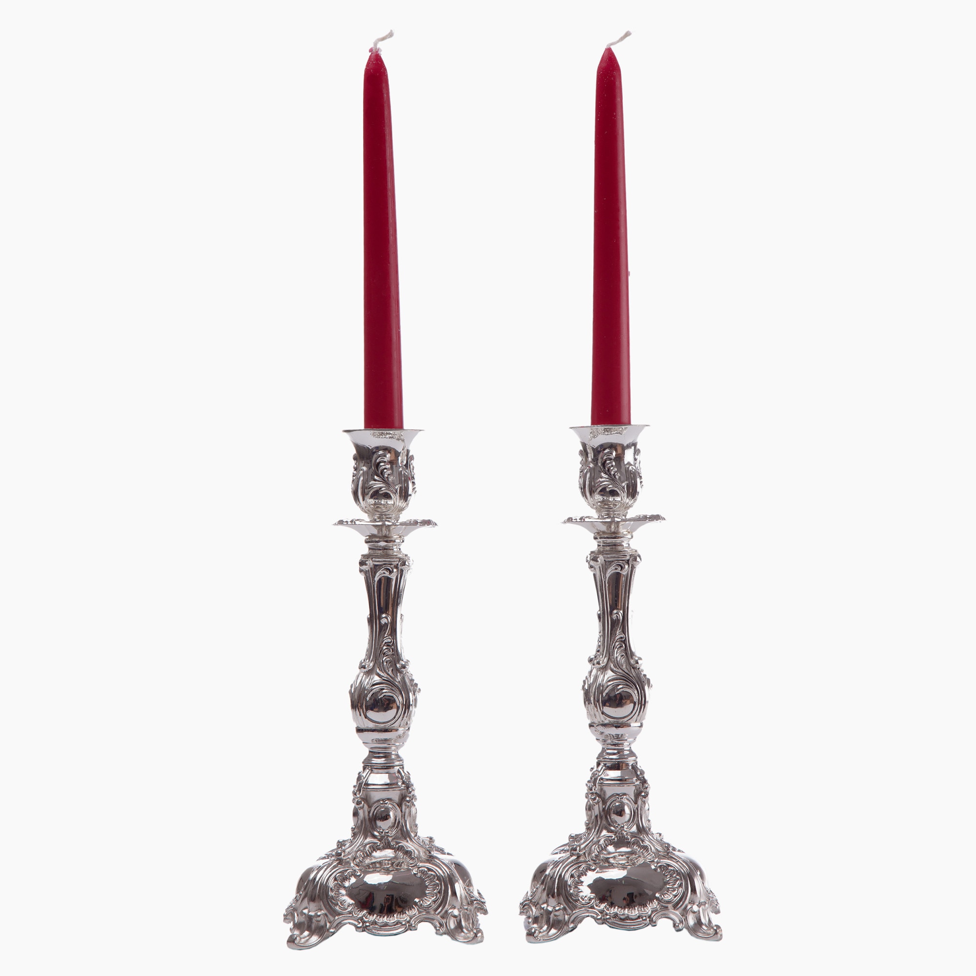 Set doi suporti lumanare argintati