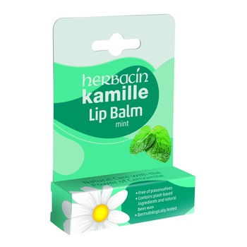 Balsam de buze cu menta si musetel 4.8 gr, Herbacin Balsam de buze cu menta si musetel 4.8 gr, Herbacin
