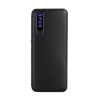 Baterie externa Smart Power Bank, 20000 mAh, 3 x USB, design piele, Negru Baterie externa Smart Power Bank, 20000 mAh, 3 x USB, design piele, Negru