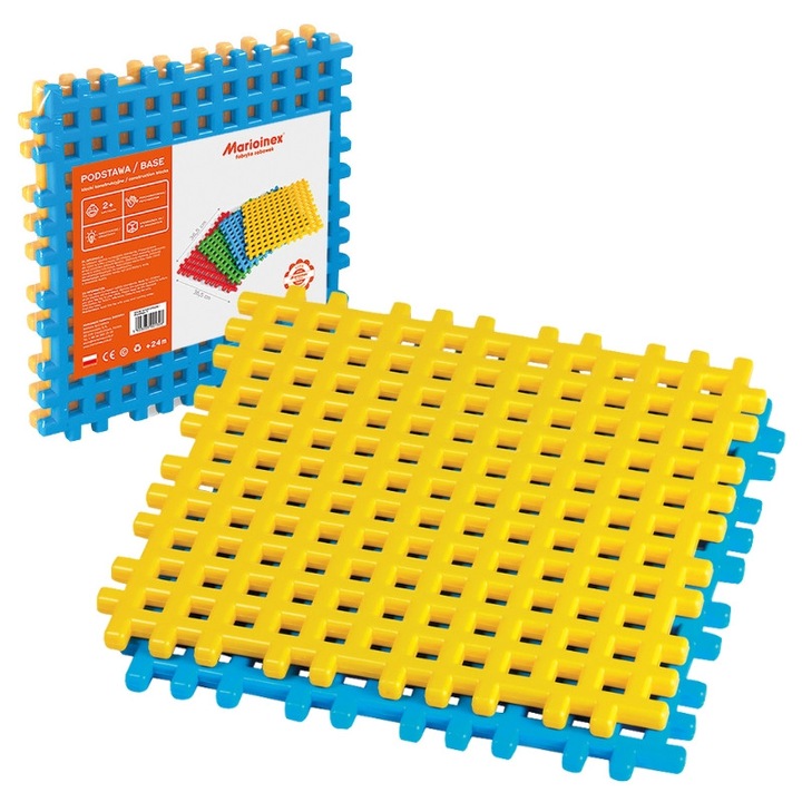 Set Baze Pentru Blocuri De Constructie Waffle Marioinex 01069, Placi Suport Pentru Constructii Creative, Calitate Superioara, Sigur Pentru Copii, Ideal Pentru Extinderea Seturilor, Varsta 2+, 2 Buc