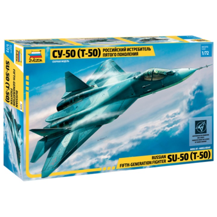 Sukhoi Su 57 T 50 Russian Fifth Generation Fighter 1:72 Zvezda 7275 Kit Macheta Aeromodele de construit +14ani